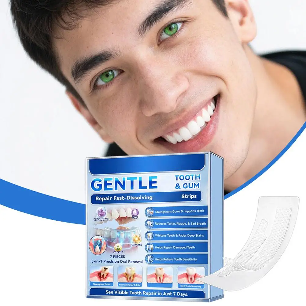 5-in-1 Gentle Repair Tooth Gum Strip Precision Oral Renewal Help Repair Damaged Teeth Patch Reduce Tartar Bad Breath Care
5-in-1 Gentle Repair Tooth Gum Strip Precision Oral Renewal Help Repair Damaged Teeth Patch Reduce Tartar Bad Breath Care