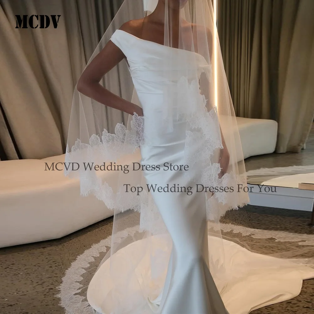 MCDV Simple Mermaid Wedding Dresses For Woman Bride One Shoulder Satin Pleat Zipper Robe De Mariée Personalized Customized
MCDV Simple Mermaid Wedding Dresses For Woman Bride One Shoulder Satin Pleat Zipper Robe De Mariée Personalized Customized