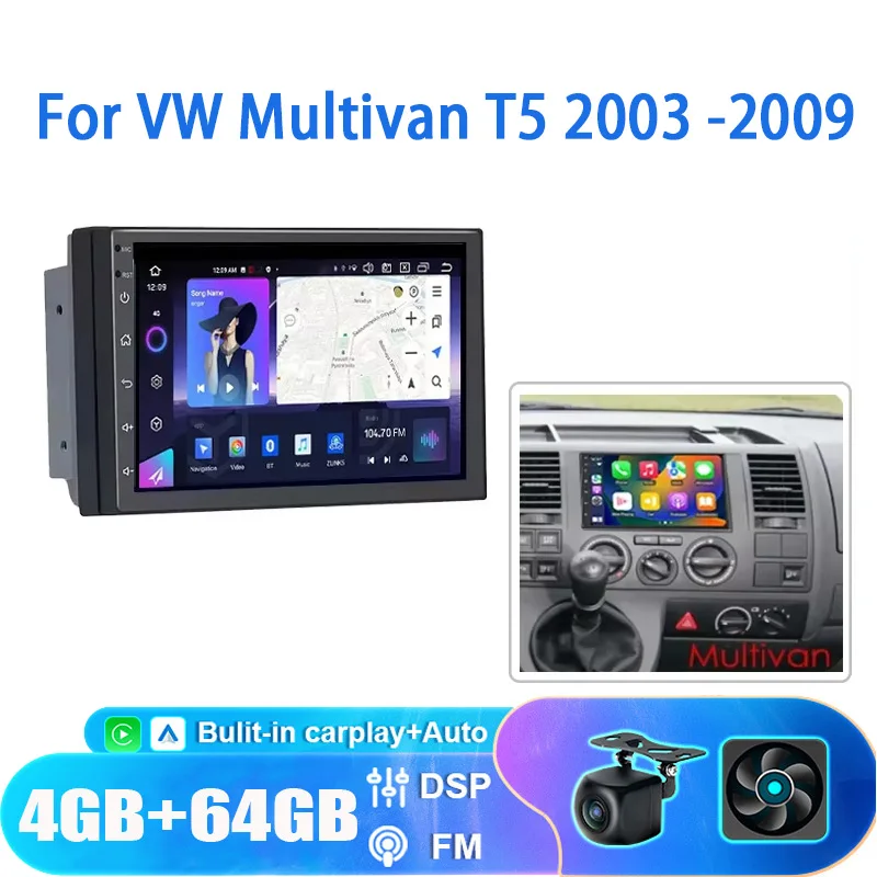 7 '' 4+64GB Android Car Radio For VW MULTIVAN T5 2003 -2009 Car Audio Video Bluetooth Head Unit No DVD 2Din
7 '' 4+64GB Android Car Radio For VW MULTIVAN T5 2003 -2009 Car Audio Video Bluetooth Head Unit No DVD 2Din