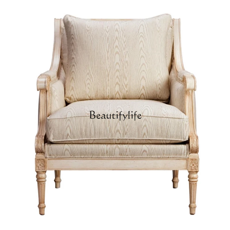 Solid wood carving flower retro old linen fabric single double sofa living room leisure
Solid wood carving flower retro old linen fabric single double sofa living room leisure