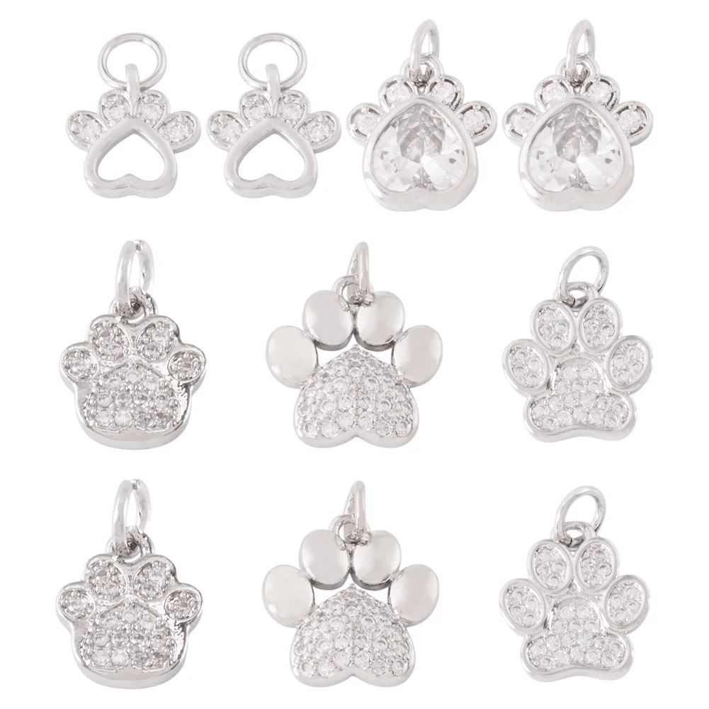 10Pcs Mixed Paw Print Charm Brass Micro Pave Cubic Zirconia Pendants for DIY Earrings Necklace Jewelry Making Accessories
10Pcs Mixed Paw Print Charm Brass Micro Pave Cubic Zirconia Pendants for DIY Earrings Necklace Jewelry Making Accessories