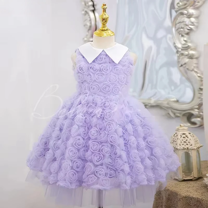 Princess Purple 3D Flower Girls Dress Gown Wedding Ring Bearer Outfit Cute Sweet Bow Party Customized Dresses for Kid Birthday
Princess Purple 3D Flower Girls Dress Gown Wedding Ring Bearer Outfit Cute Sweet Bow Party Customized Dresses for Kid Birthday