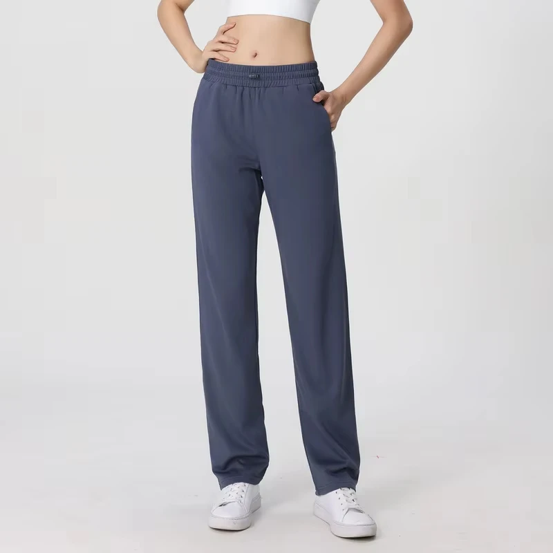 Women Wide Leg Yoga Pants Solid Color Drawstring Waist Pocket Jogger Pants Breathable Quick Dry Running Trousers Sportswear
Women Wide Leg Yoga Pants Solid Color Drawstring Waist Pocket Jogger Pants Breathable Quick Dry Running Trousers Sportswear