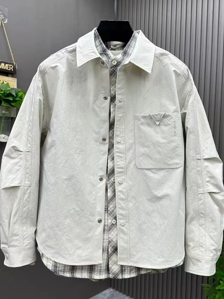 Spring American Workwear Plaid Patchwork Loose Casual Shirt Jacket for Men Trendy Two-Piece Look Casual Style Outerwear
Spring American Workwear Plaid Patchwork Loose Casual Shirt Jacket for Men Trendy Two-Piece Look Casual Style Outerwear