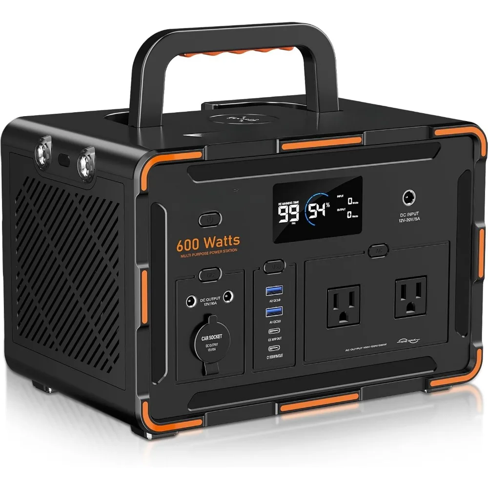 EM600 Solar Power Station, 600W Portable Generator, 599.4Wh LiFePO4 Battery, USB-C PD 100W, Pure Sine Wave, 10 Outputs,
EM600 Solar Power Station, 600W Portable Generator, 599.4Wh LiFePO4 Battery, USB-C PD 100W, Pure Sine Wave, 10 Outputs,