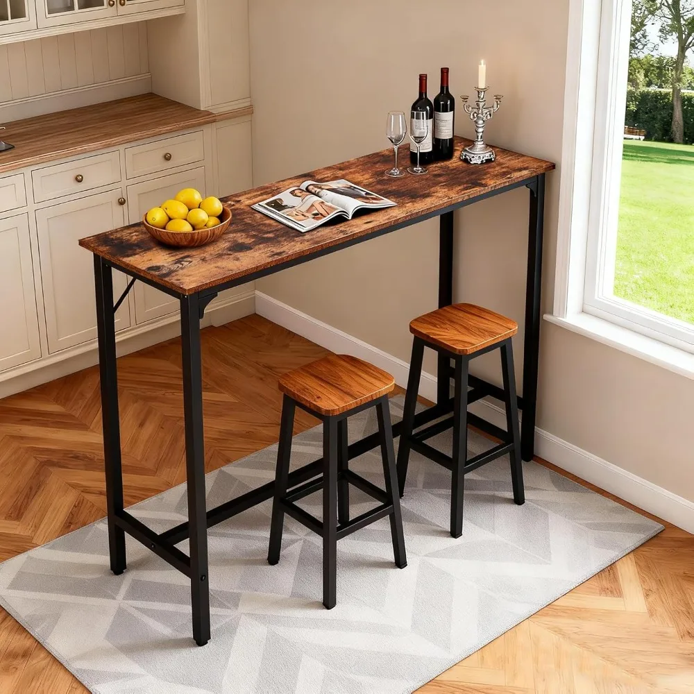 43”Bar Table, Rectangular High Top Counter Height Bar Table with Sturdy Metal Legs, for Small Space, Dining&Kitchen,
43”Bar Table, Rectangular High Top Counter Height Bar Table with Sturdy Metal Legs, for Small Space, Dining&Kitchen,
