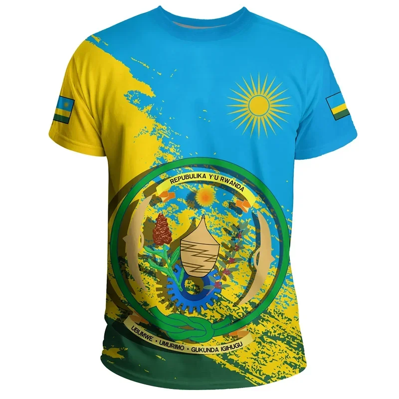 African Rwanda T-shirt For Men Kids Summer 3D Printed Coat Of Arms T Shirt Casual Tops Round Neck Tees Sports Short Sleeves
African Rwanda T-shirt For Men Kids Summer 3D Printed Coat Of Arms T Shirt Casual Tops Round Neck Tees Sports Short Sleeves
