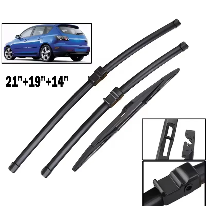 Wiper LHD Front & Rear Wiper Blades Set For Mazda 3 BK 2004 - 2008 Windshield Windscreen Window Rain Brushes 21"+19"+14"
Wiper LHD Front & Rear Wiper Blades Set For Mazda 3 BK 2004 - 2008 Windshield Windscreen Window Rain Brushes 21"+19"+14"