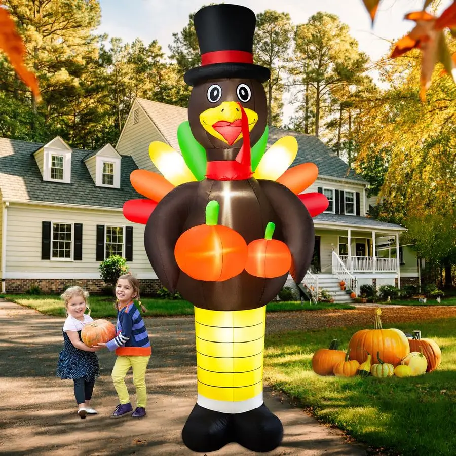 10FT Thanksgiving Inflatables Turkey Decorations, Giant Thanksgiving Blow up Turkey Decor Builtin LED Lights Autumn Fall Harvest
10FT Thanksgiving Inflatables Turkey Decorations, Giant Thanksgiving Blow up Turkey Decor Builtin LED Lights Autumn Fall Harvest