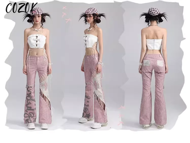 Original Straps Hollow Gray Plaid Stitching Trousers Y2k Summer New High Waisted Slim Fit Red Pants Nightclub Street Pantalons
Original Straps Hollow Gray Plaid Stitching Trousers Y2k Summer New High Waisted Slim Fit Red Pants Nightclub Street Pantalons