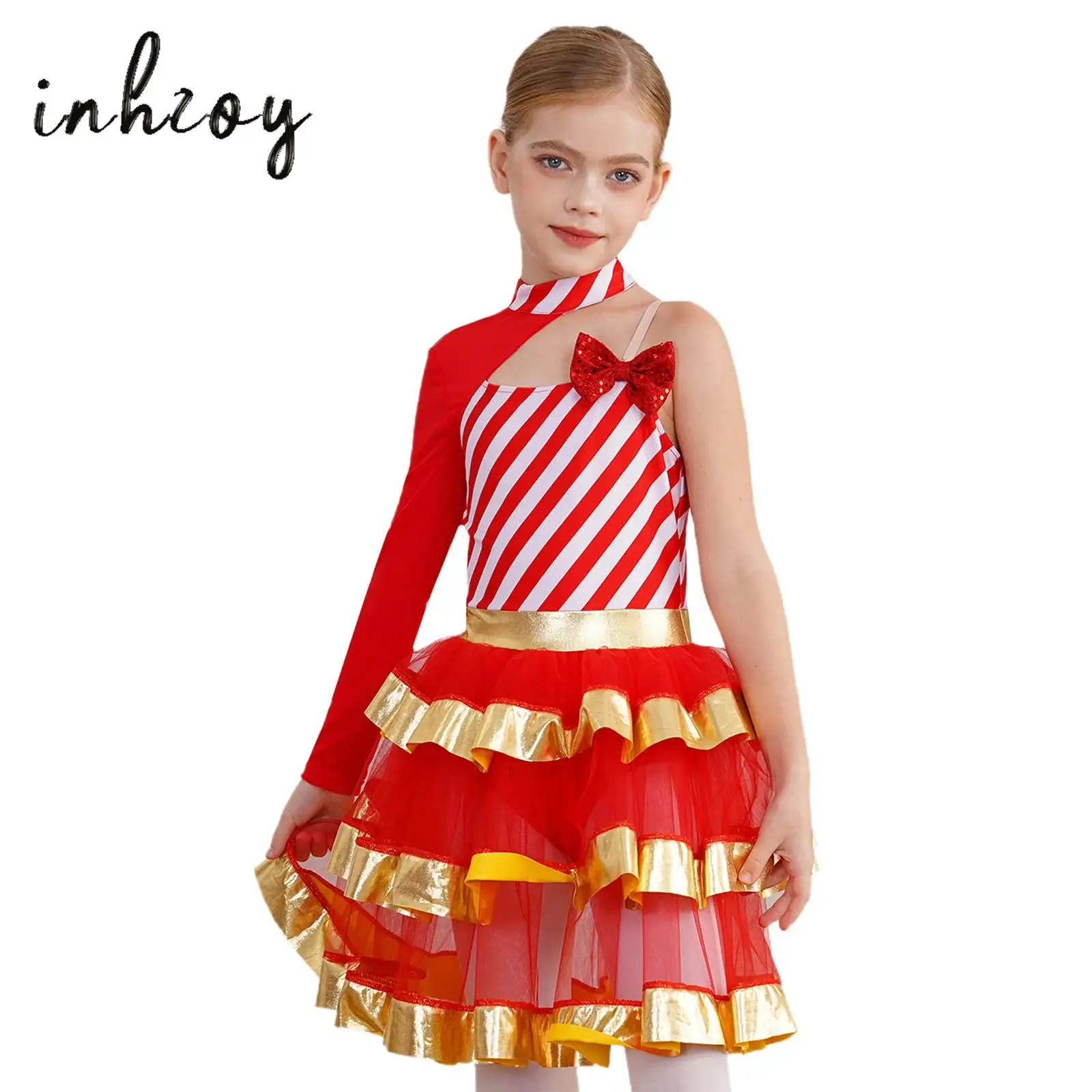 Girl's Christmas Dress Unique Asymmetrical Shoulder Shiny Sequins Stripes Tiered Tutu Dresses Fancy Fairy Christmas Party Dress
Girl's Christmas Dress Unique Asymmetrical Shoulder Shiny Sequins Stripes Tiered Tutu Dresses Fancy Fairy Christmas Party Dress