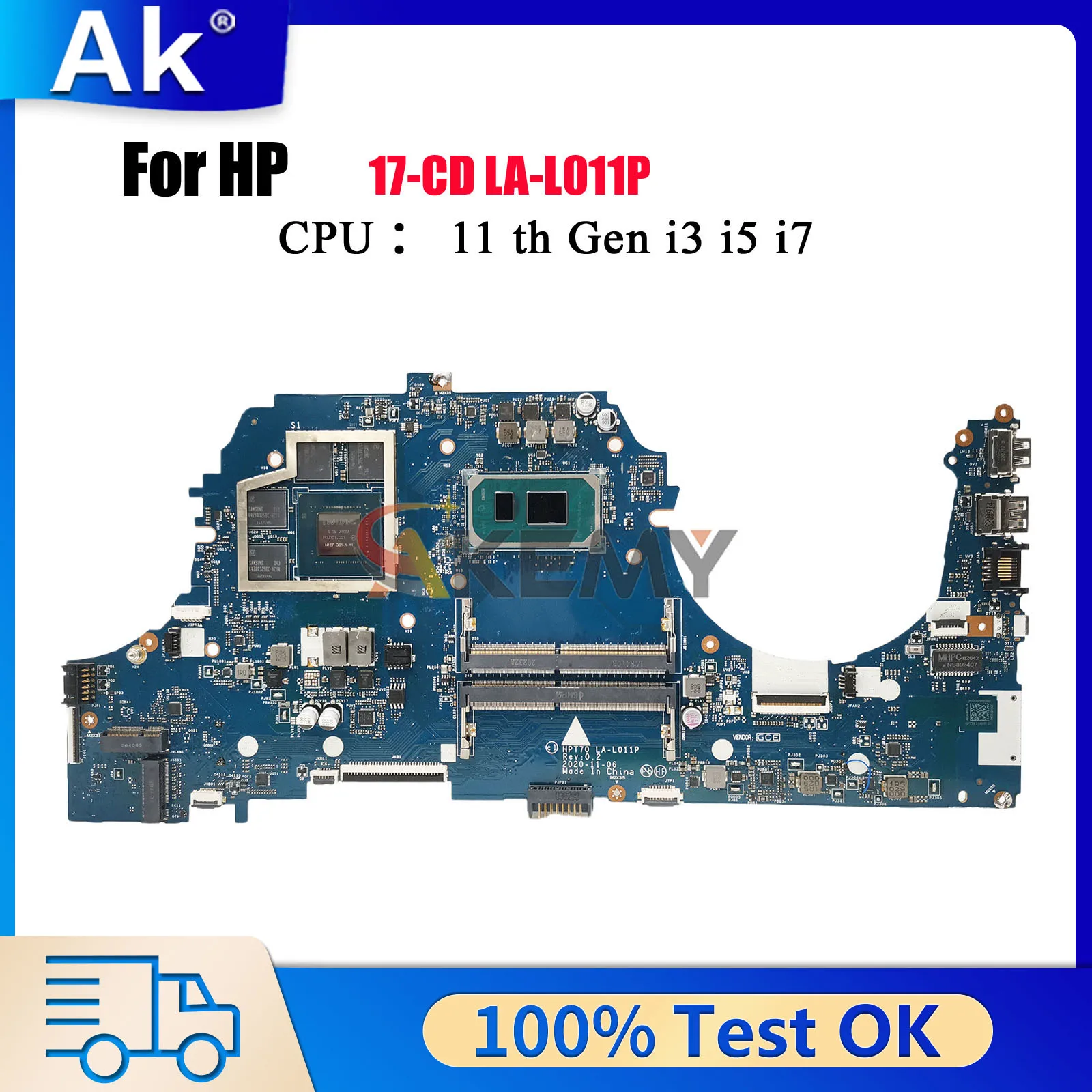 LA-L011P For HP Pavilion 17-CD Laptop Motherboard M43263-601 M43264-601 With i5 i7 11th Gen CPU GTX1650 RTX3050 100% Tested
LA-L011P For HP Pavilion 17-CD Laptop Motherboard M43263-601 M43264-601 With i5 i7 11th Gen CPU GTX1650 RTX3050 100% Tested