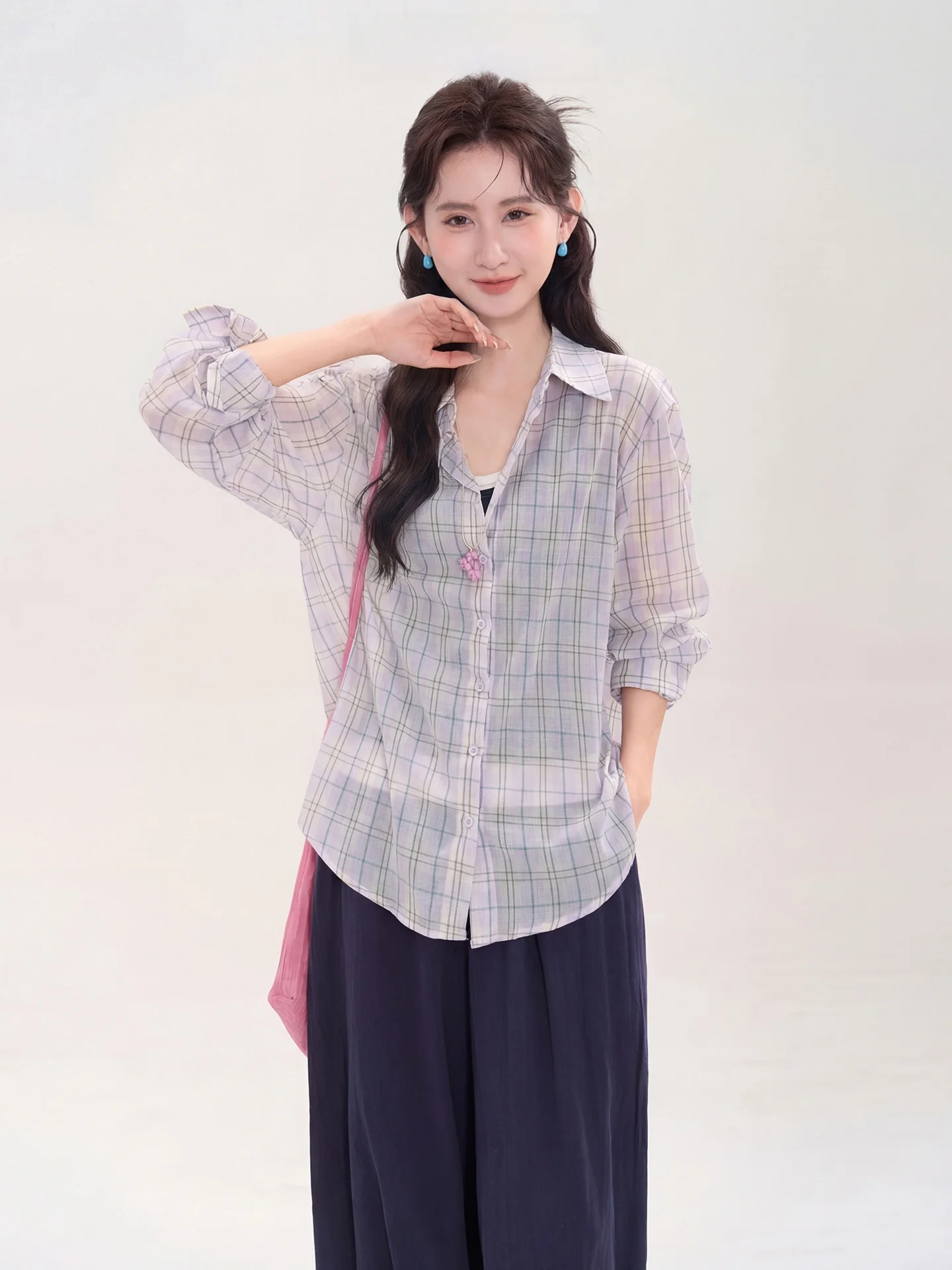 Sweet Orange Summer Lightweight Sun Protection Contrast Color Plaid Long Sleeve Shirt Women's Casual Style Loose Fit Cotton
Sweet Orange Summer Lightweight Sun Protection Contrast Color Plaid Long Sleeve Shirt Women's Casual Style Loose Fit Cotton