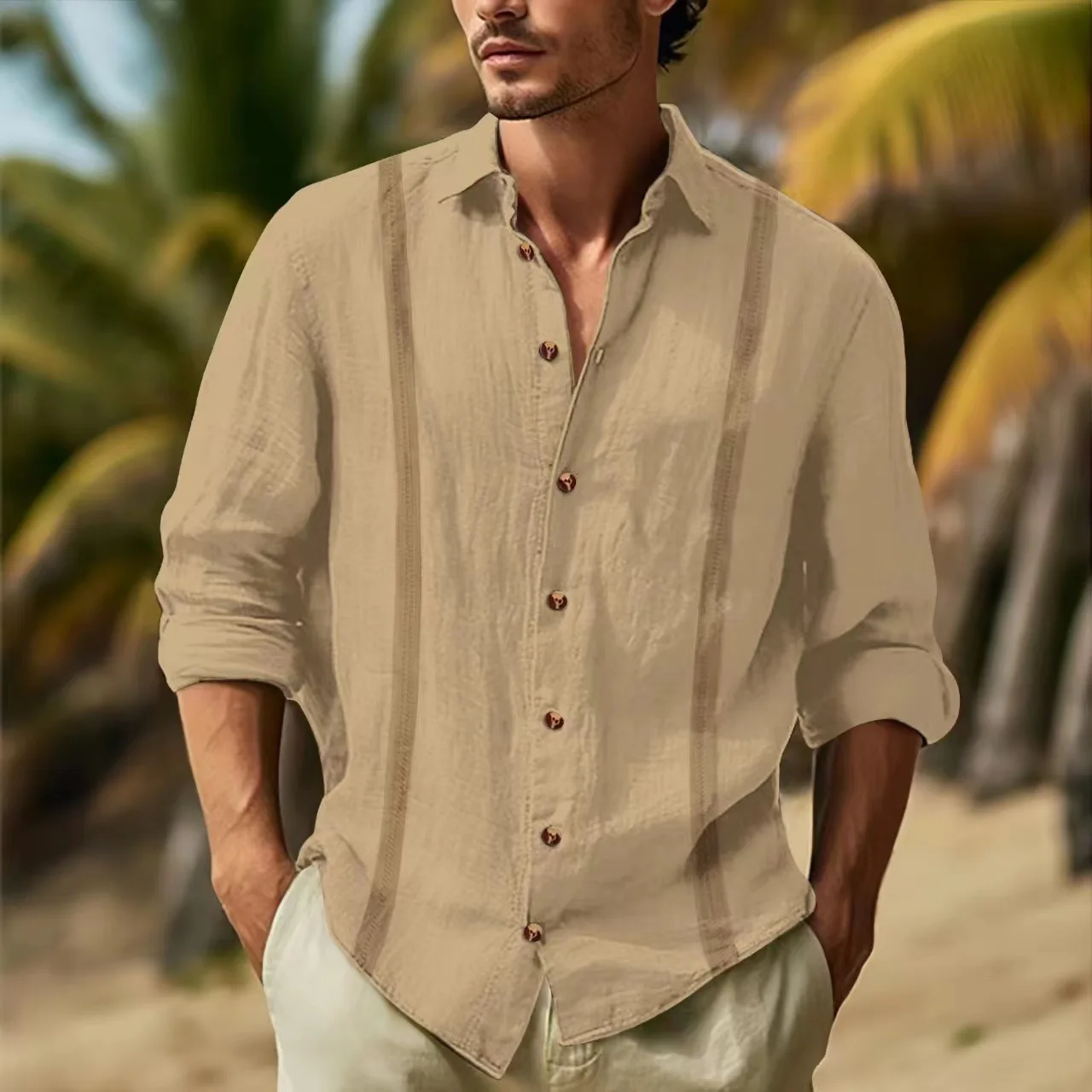 Casual Long Sleeve Men's Shirt Stand Collar Leisure Polyester Fiber Standard Fit Spring Summer Autumn Winter Color Butt...
Casual Long Sleeve Men's Shirt Stand Collar Leisure Polyester Fiber Standard Fit Spring Summer Autumn Winter Color Butt...