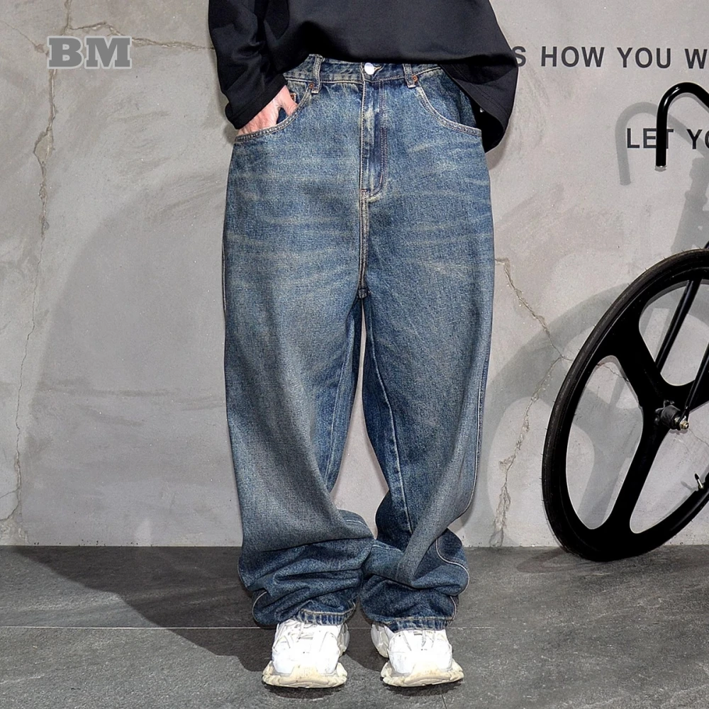 Mens Korean Style Vintage Distressed Baggy Jeans High Quality Denim Cargo Pants Straight Leg Streetwear Trendy Blue Trousers
Mens Korean Style Vintage Distressed Baggy Jeans High Quality Denim Cargo Pants Straight Leg Streetwear Trendy Blue Trousers