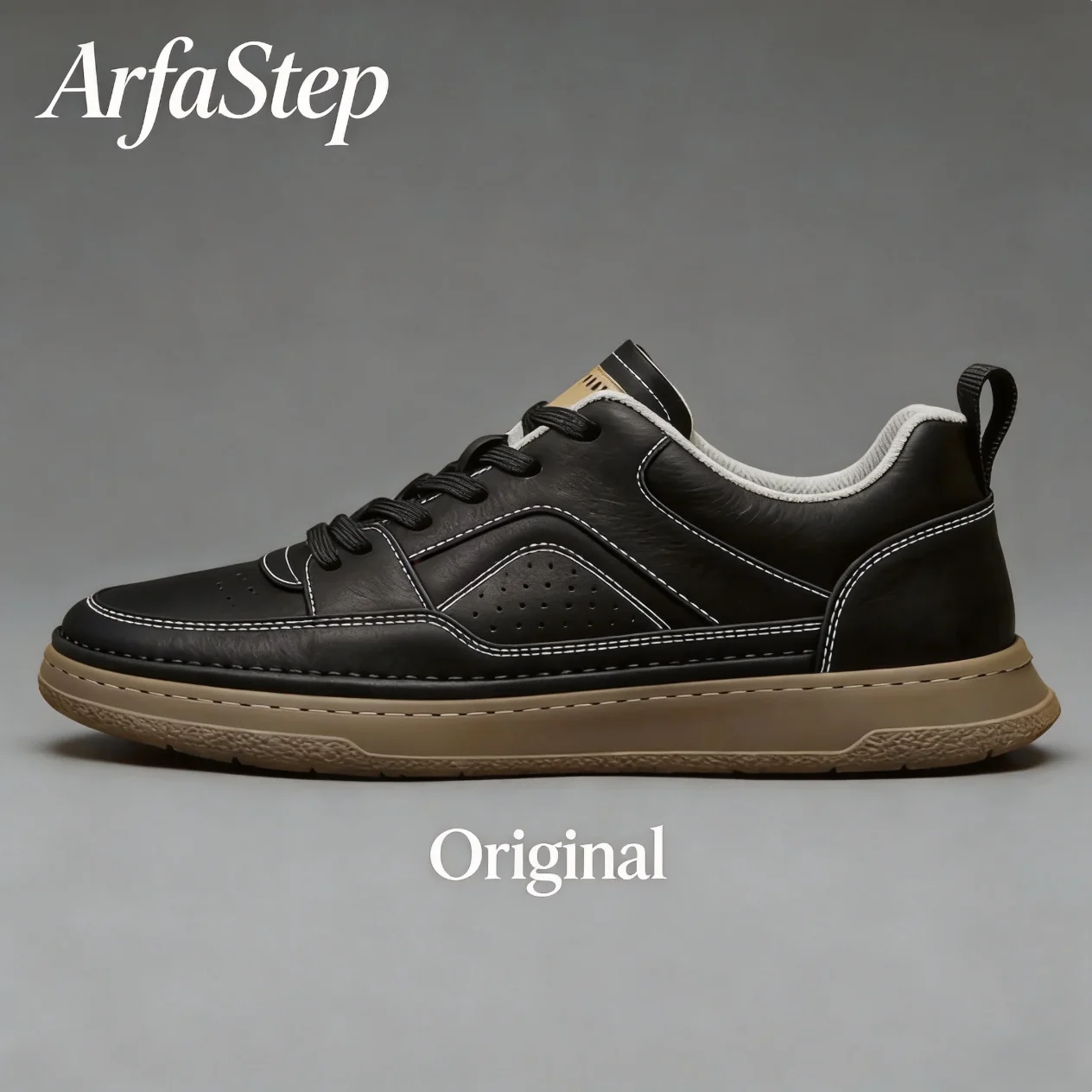 ArfaStep Men's Black Leather Casual Sneakers Low-Top Skateboard Shoes Retro Workwear Style Non-slip Thick Sole Walking Shoes
ArfaStep Men's Black Leather Casual Sneakers Low-Top Skateboard Shoes Retro Workwear Style Non-slip Thick Sole Walking Shoes