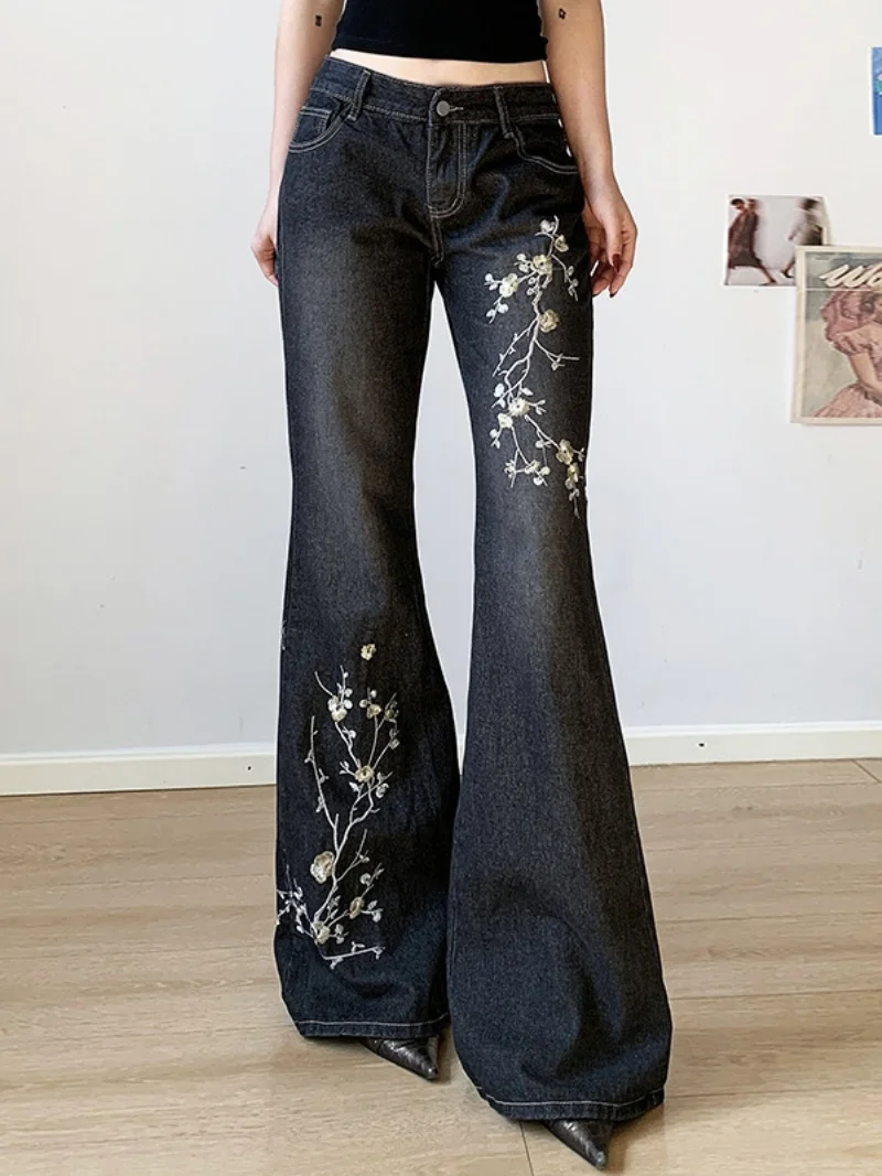 Уличная одежда, джинсовые брюки с цветочной вышивкой, осенняя одежда, женские расклешенные джинсы с низкой посадкой, Y2K, джинсовые брюки в стиле ретро, базовые джинсовые брюки
Уличная одежда, джинсовые брюки с цветочной вышивкой, осенняя одежда, женские расклешенные джинсы с низкой посадкой, Y2K, джинсовые брюки в стиле ретро, базовые джинсовые брюки