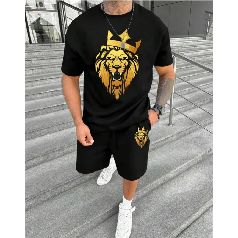 Men's Summer Round Neck T Shirt Shorts Set Lion Printed Suit Men Street Outdoor Fashion Hawaii Beach Vacation Casual Set
Men's Summer Round Neck T Shirt Shorts Set Lion Printed Suit Men Street Outdoor Fashion Hawaii Beach Vacation Casual Set