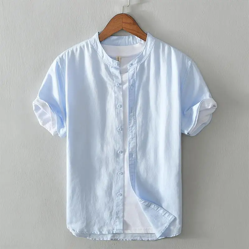 Men's Short Stand up Collar Cardigan Casual Style Thin Material Pure Color Inner Wear Shirt Other Fabric 100% Non-deformable
Men's Short Stand up Collar Cardigan Casual Style Thin Material Pure Color Inner Wear Shirt Other Fabric 100% Non-deformable