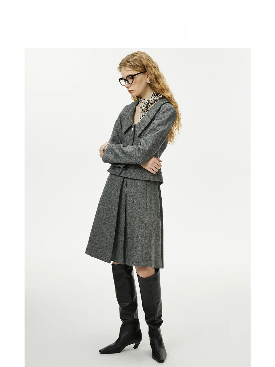 Юбка Havehas из шерстяного шелкового бленда с ретро-текстурой, женская юбка А-силуэта для работы, плиссированная юбка миди для повседневной носки
Юбка Havehas из шерстяного шелкового бленда с ретро-текстурой, женская юбка А-силуэта для работы, плиссированная юбка миди для повседневной носки