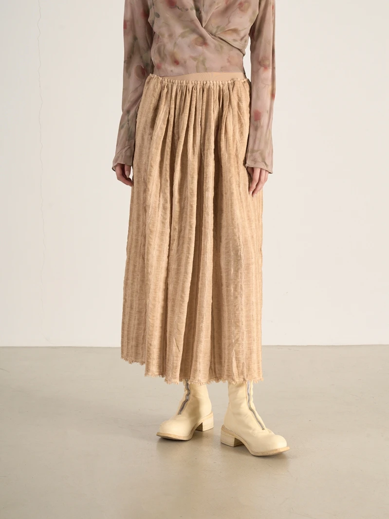 Long Pure Cotton Tassel Trim Washed Texture 3D Stripe Velvet Feel Skirt by LANVIVIER Spring Summer 2023 Collection
Long Pure Cotton Tassel Trim Washed Texture 3D Stripe Velvet Feel Skirt by LANVIVIER Spring Summer 2023 Collection