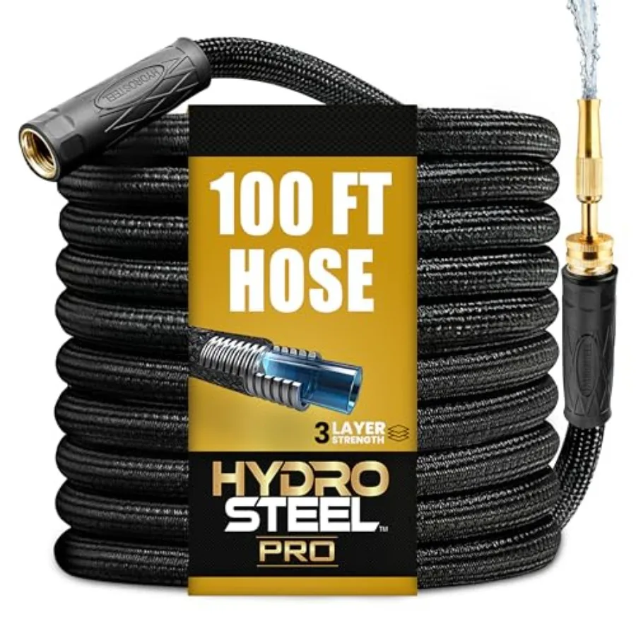 Hydrosteel PRO Metal Garden Hose with Nozzle Made from Heavy Duty 304 Stainless Steel Flexible Lightweight Brass Crush Resistan
Hydrosteel PRO Metal Garden Hose with Nozzle Made from Heavy Duty 304 Stainless Steel Flexible Lightweight Brass Crush Resistan