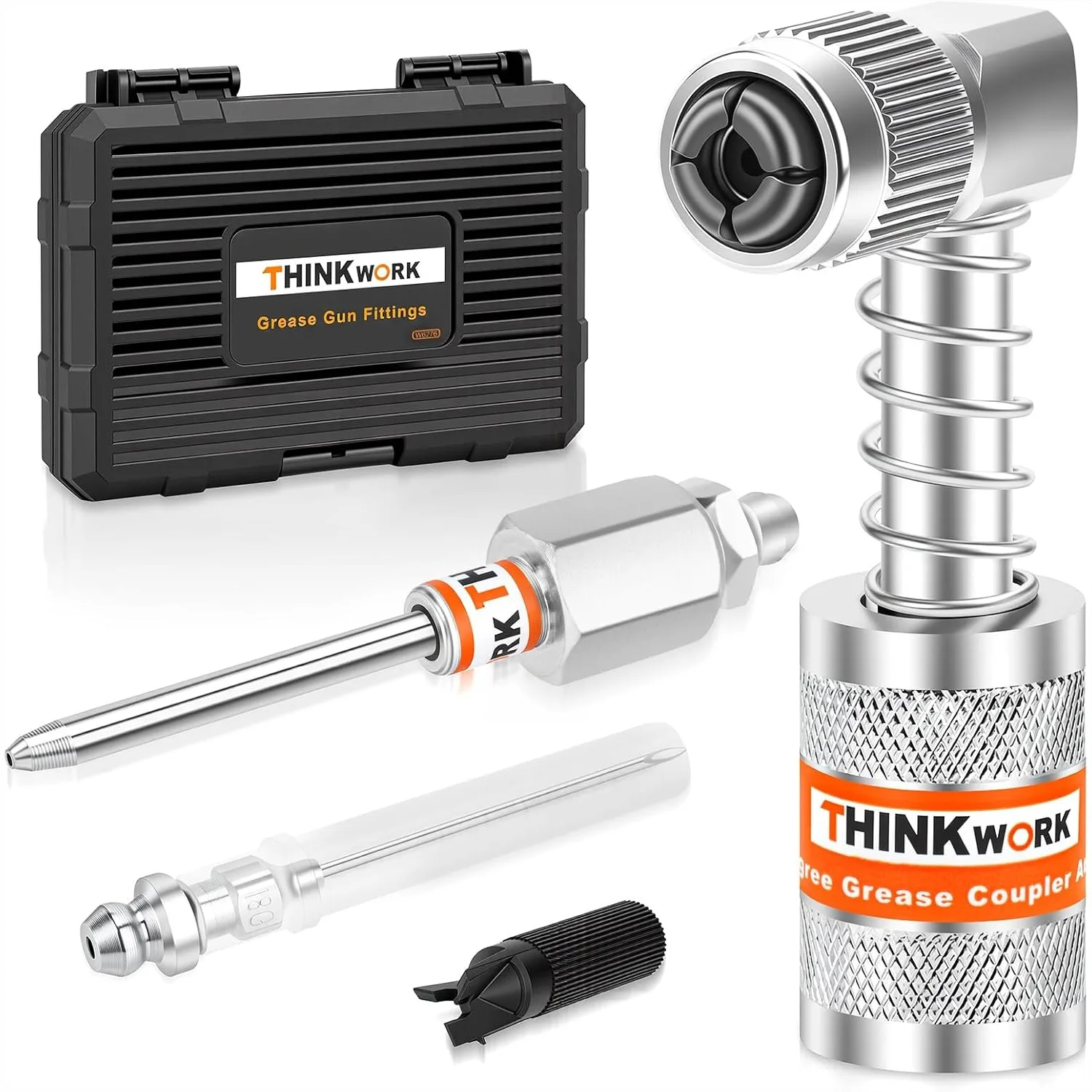 Grease Gun Couplers Kit, 90 Degree Grease Coupler with Quick Connect, High-Pressure Lock up to 12000 PSI, Portable Hard Case for
Grease Gun Couplers Kit, 90 Degree Grease Coupler with Quick Connect, High-Pressure Lock up to 12000 PSI, Portable Hard Case for