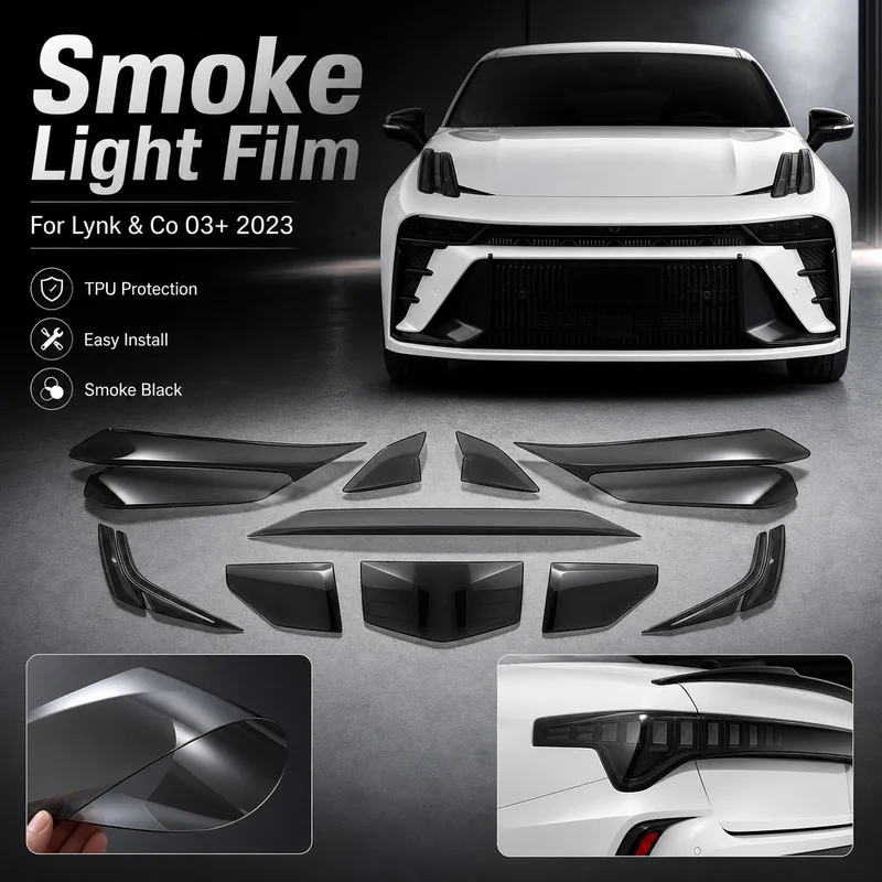 TPU Headlight and Taillight Film Kit - Smoke Black Protective Vinyl Wrap for Lynk & Co 03+ 2023, Easy Installation
TPU Headlight and Taillight Film Kit - Smoke Black Protective Vinyl Wrap for Lynk & Co 03+ 2023, Easy Installation