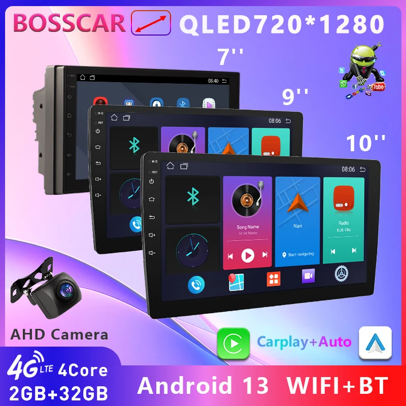 BOSSCAR Car Radio Wireless Carplay Android Auto 2 Din 7"/9"10" GPS Navigator MP5 Player Glass Screen Wi-Fi FM BT Car Stereo
BOSSCAR Car Radio Wireless Carplay Android Auto 2 Din 7"/9"10" GPS Navigator MP5 Player Glass Screen Wi-Fi FM BT Car Stereo