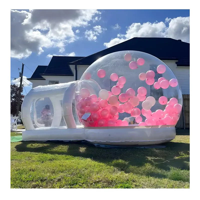 Outdoor Transparent clear Domes Bouncy Jumping Castle Kids Fun Dome Bubble Tent Inflatable Bounce Bubble House with Balloon
Outdoor Transparent clear Domes Bouncy Jumping Castle Kids Fun Dome Bubble Tent Inflatable Bounce Bubble House with Balloon