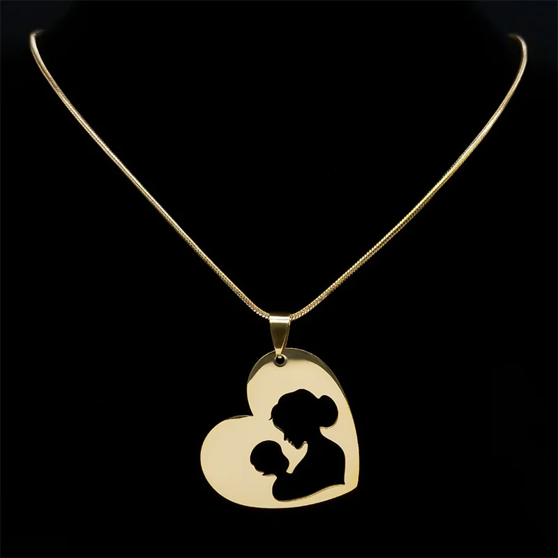Mom and Baby Love Heart Necklace for Women Men Silver Color Stainless Steel Mother Family Necklaces Jewelry colares N2698S02
Mom and Baby Love Heart Necklace for Women Men Silver Color Stainless Steel Mother Family Necklaces Jewelry colares N2698S02