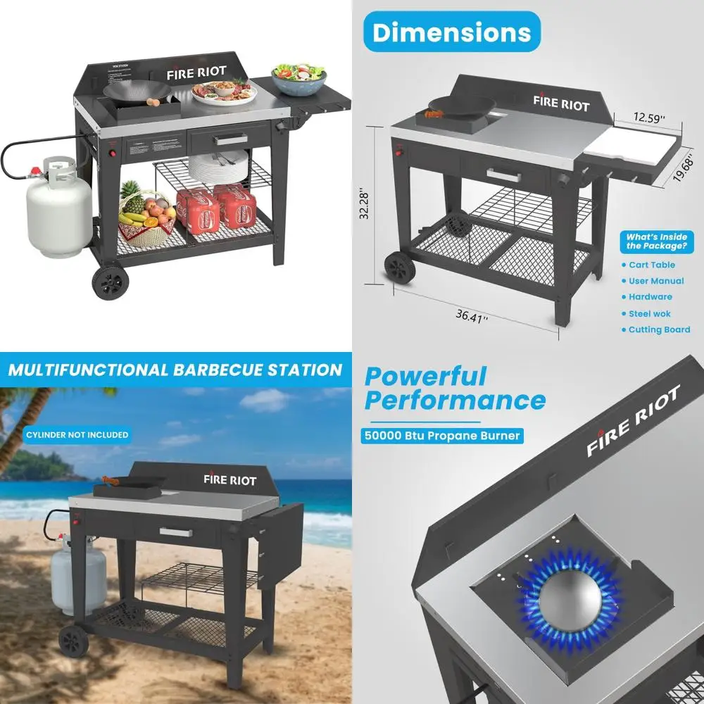 High-Performance 50,000 BTU Outdoor Wok Station with 12.59” Carbon Steel Wok for Stir-Fry, Searing, and More
High-Performance 50,000 BTU Outdoor Wok Station with 12.59” Carbon Steel Wok for Stir-Fry, Searing, and More