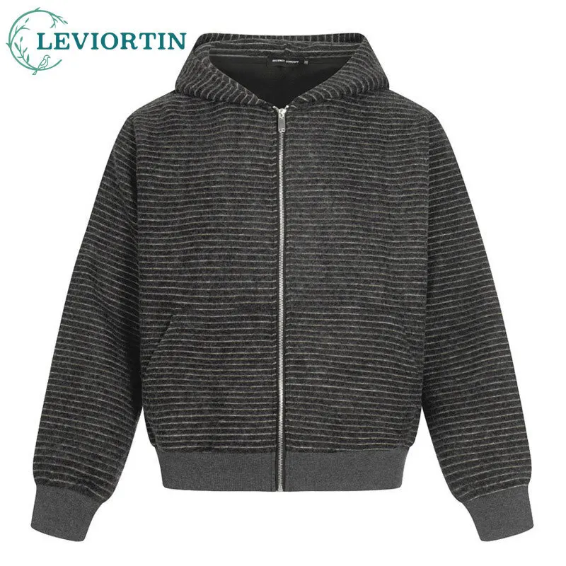 Весенне-осенний ленивый стиль, открытый вязаный шерстяной свитер на молнии, повседневная уличная мода, свободная спортивная куртка с капюшоном в полоску в стиле ретро
Весенне-осенний ленивый стиль, открытый вязаный шерстяной свитер на молнии, повседневная уличная мода, свободная спортивная куртка с капюшоном в полоску в стиле ретро