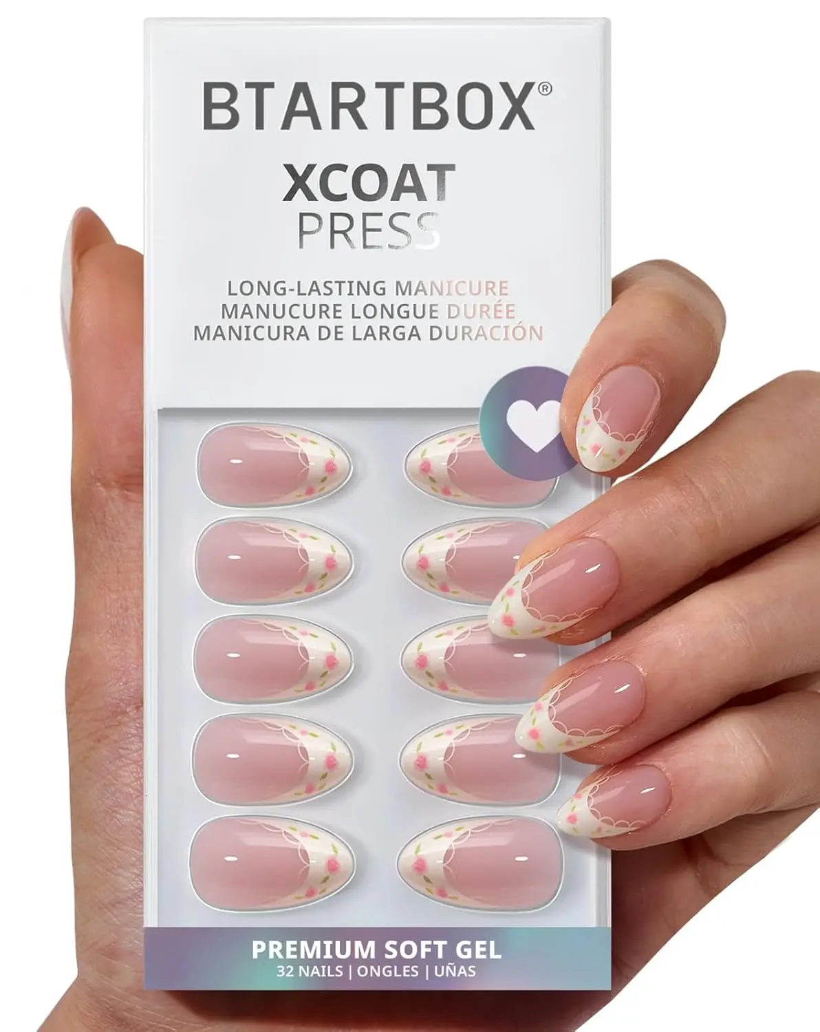 French Tip Press On Nails - Sunprint Dress, Pink Short Almond, 4-Week Wear, 32 Nails All-in-One Kit
French Tip Press On Nails - Sunprint Dress, Pink Short Almond, 4-Week Wear, 32 Nails All-in-One Kit