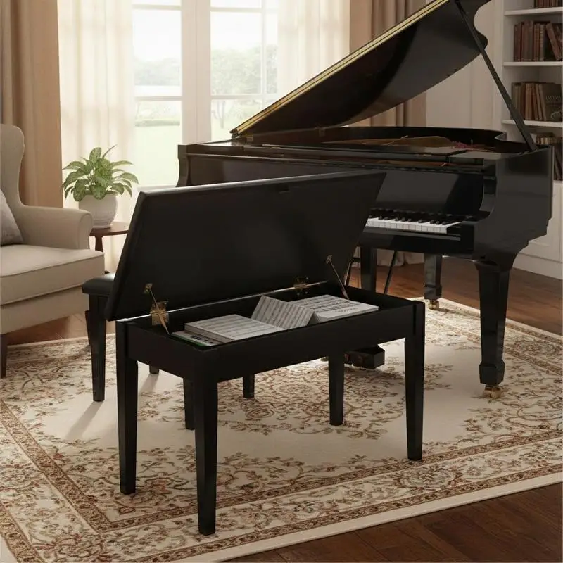 Piano stool 750 x 355 x 490 mm, piano bench, piano chair with high-density padding, storage compartment for music books, wooden piano bench, stool seat, for dressing table and living room
Piano stool 750 x 355 x 490 mm, piano bench, piano chair with high-density padding, storage compartment for music books, wooden piano bench, stool seat, for dressing table and living room