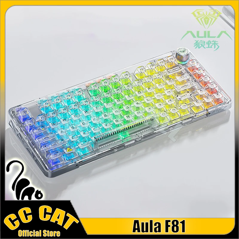 Aula F81 Mechanical Keyboard Bluetooth Wireless Keyboards 3-Mode 2.4g Transparent Gasket Hot-Swapping RGB Office Gaming Keyboard
Aula F81 Mechanical Keyboard Bluetooth Wireless Keyboards 3-Mode 2.4g Transparent Gasket Hot-Swapping RGB Office Gaming Keyboard