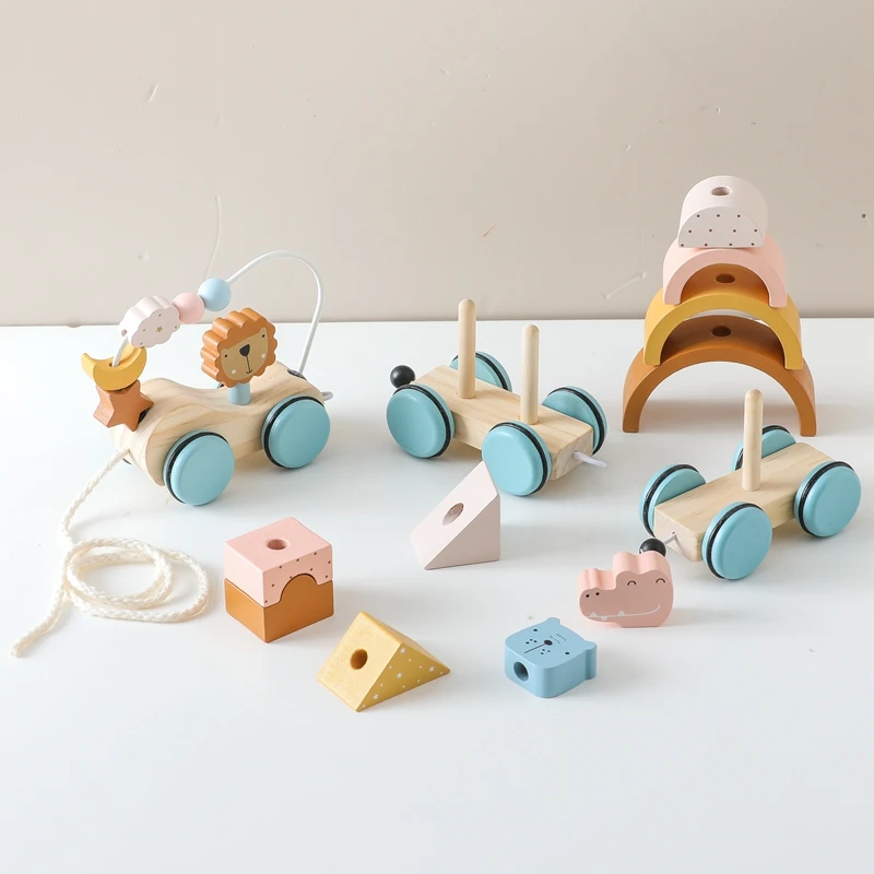 Baby Montessori Wooden Animal Zoo Train Thread Toys Wooden Blocks Trolley Infant Learning Educational Toy Children Stacking Toys
Baby Montessori Wooden Animal Zoo Train Thread Toys Wooden Blocks Trolley Infant Learning Educational Toy Children Stacking Toys