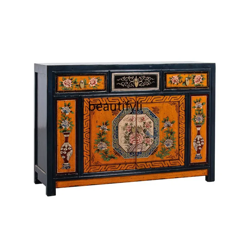 xz1painted storage entrance cabinet, new Chinese style old furniture, living room storage entrance cabinet 
xz1painted storage entrance cabinet, new Chinese style old furniture, living room storage entrance cabinet