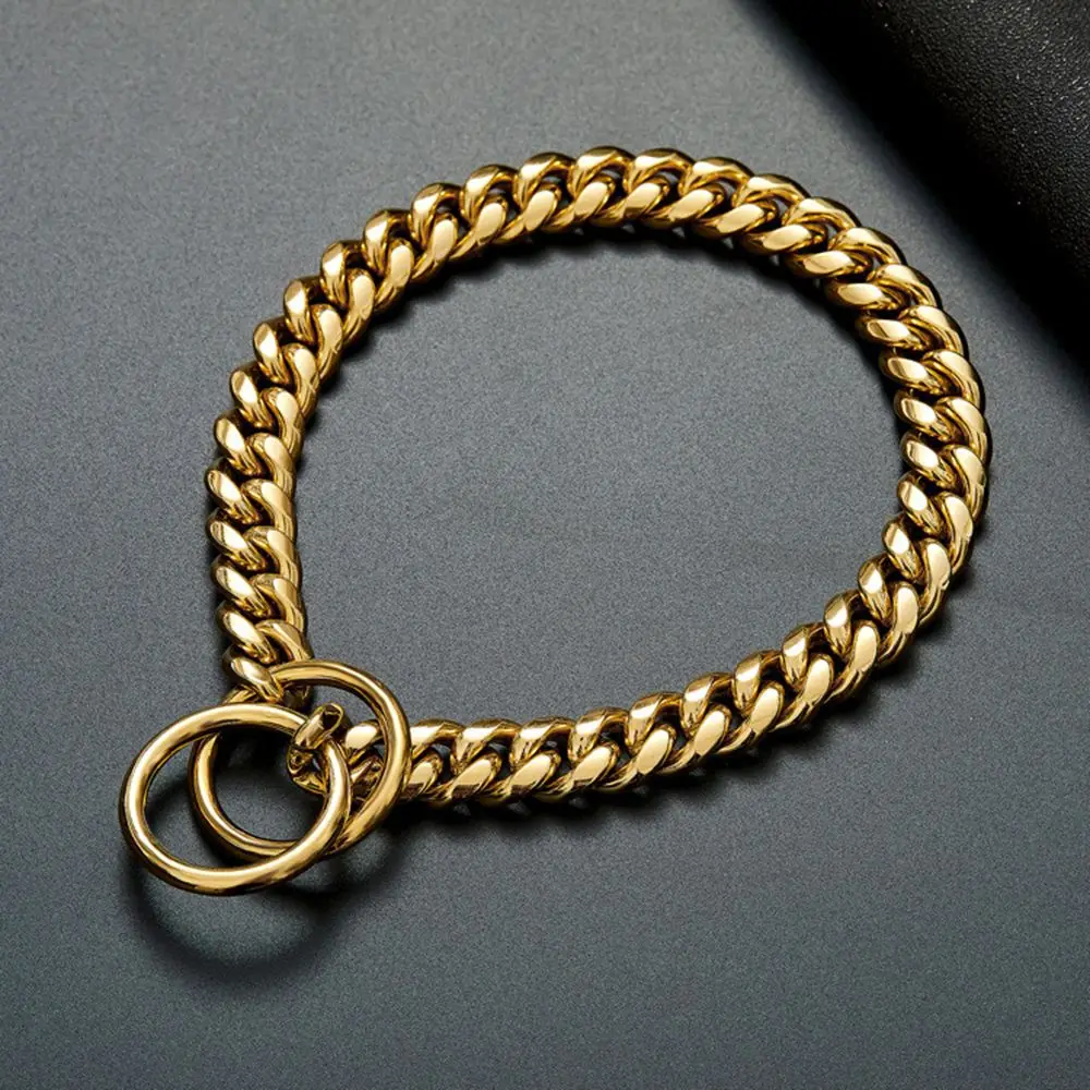 Durable Metallic Stainless Steel Collar Pet Dog Necklace Dog Collar Cuban Chain Golden Chain
Durable Metallic Stainless Steel Collar Pet Dog Necklace Dog Collar Cuban Chain Golden Chain