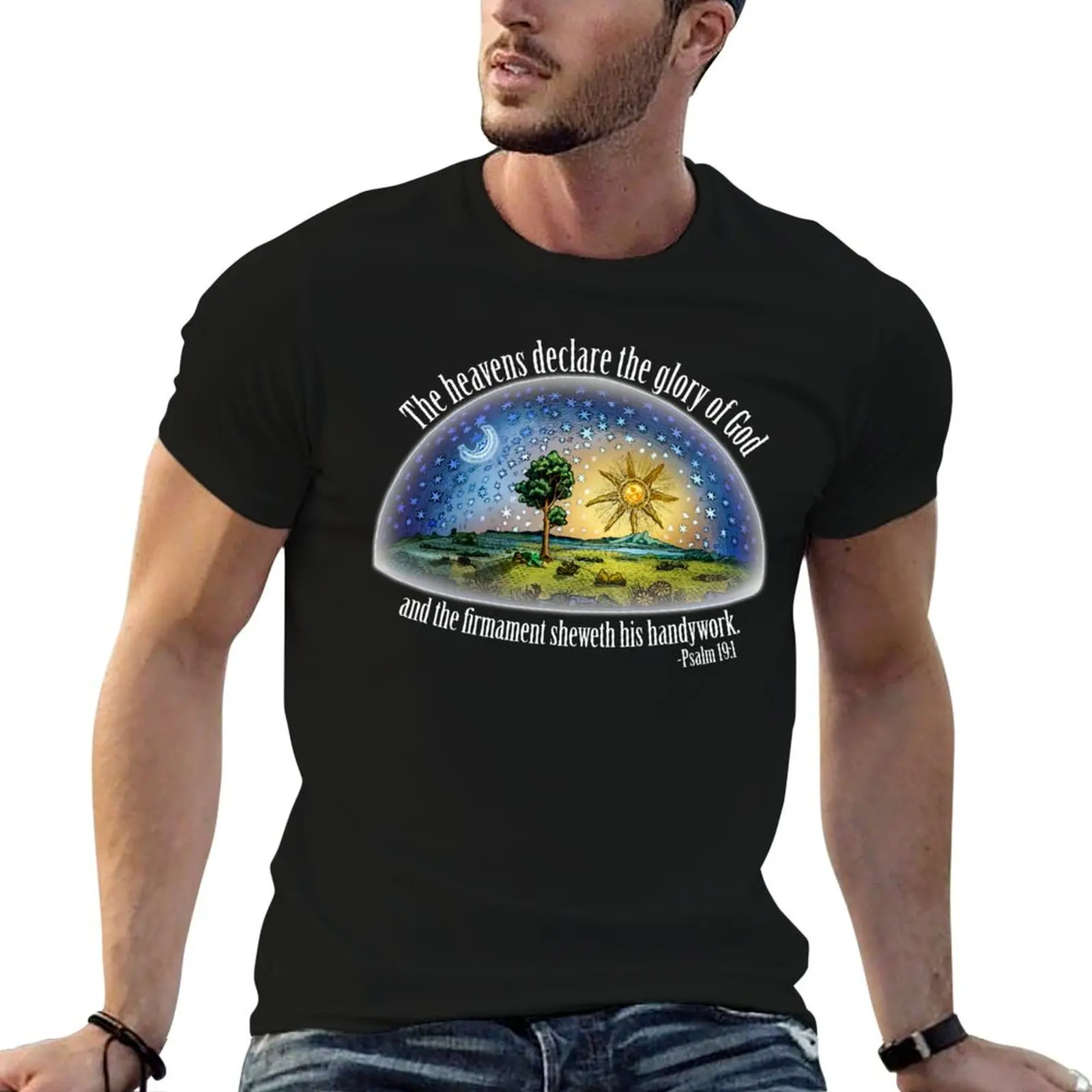 Flat Earth - Psalm 19:1 (The Firmament) Black T-Shirt t shirts for man graphic vintage mens graphic t shirts T-Shirt
Flat Earth - Psalm 19:1 (The Firmament) Black T-Shirt t shirts for man graphic vintage mens graphic t shirts T-Shirt