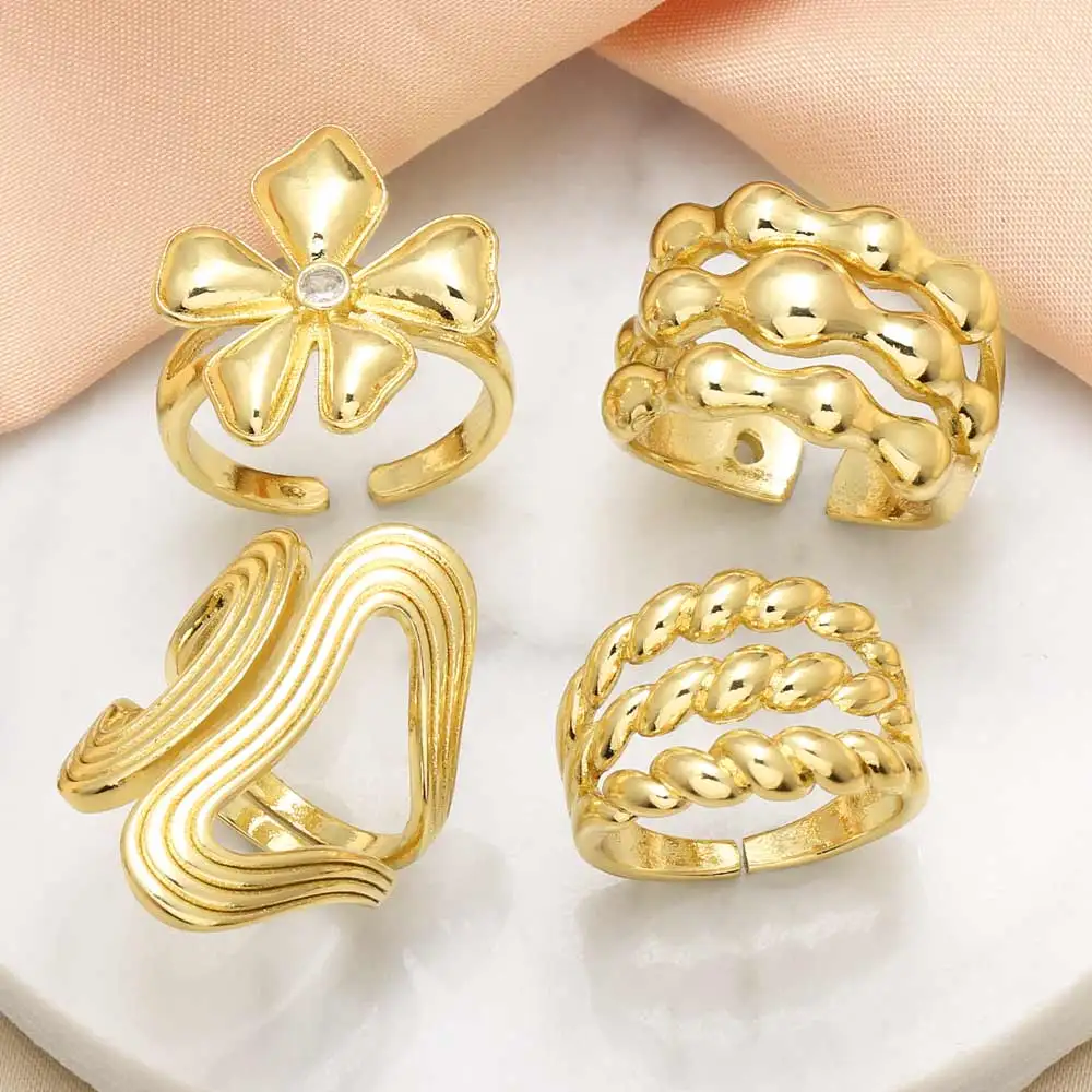 OCESRIO Fashion Big Polish Leaves Statement Rings for Women Copper Gold Plated Twist Wings Ring joyas de mujer Wholesale rigr68
OCESRIO Fashion Big Polish Leaves Statement Rings for Women Copper Gold Plated Twist Wings Ring joyas de mujer Wholesale rigr68