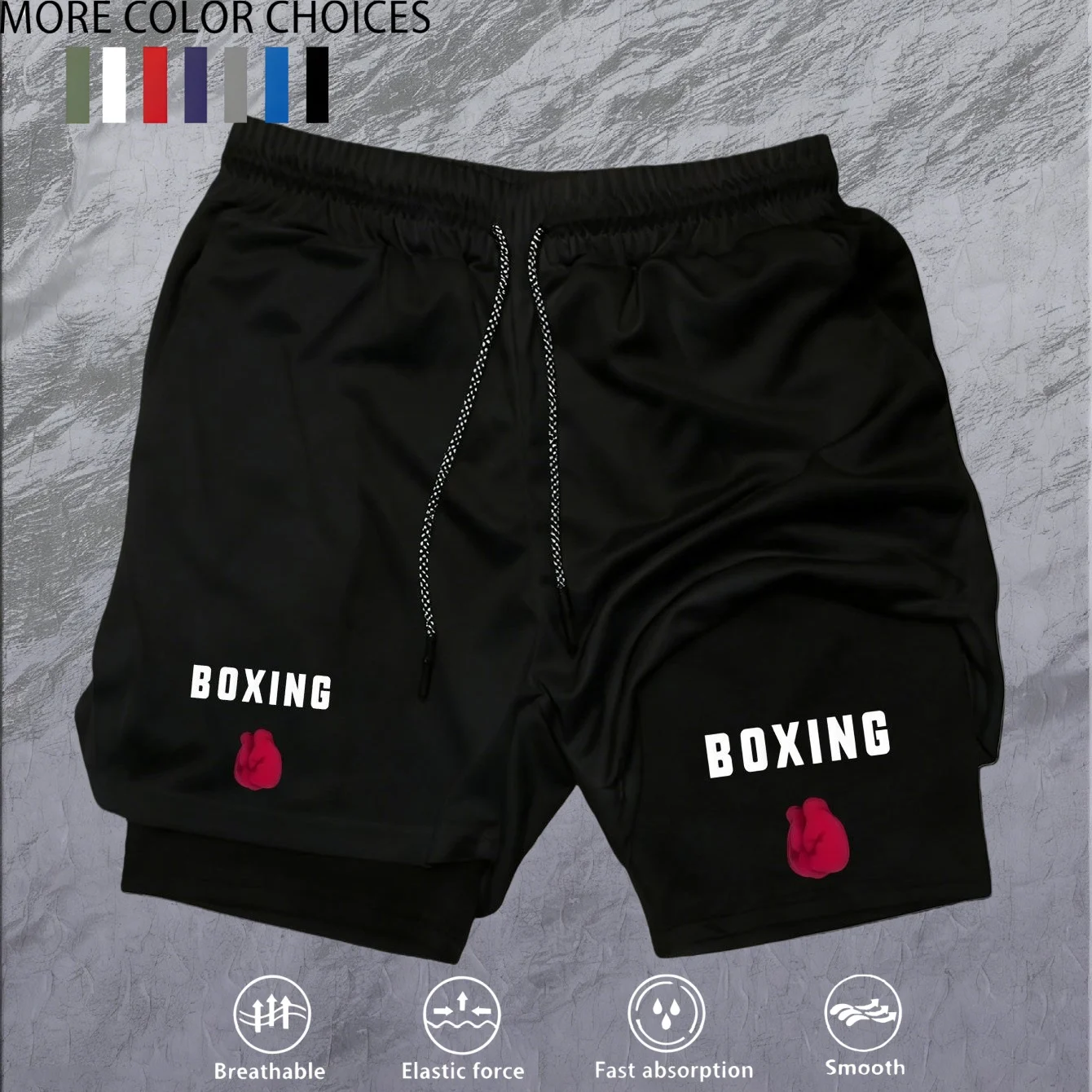 2-in-1 running shorts, suitable for men's fitness leggings, with phone pocket and simple letter print for summer sports pants
2-in-1 running shorts, suitable for men's fitness leggings, with phone pocket and simple letter print for summer sports pants