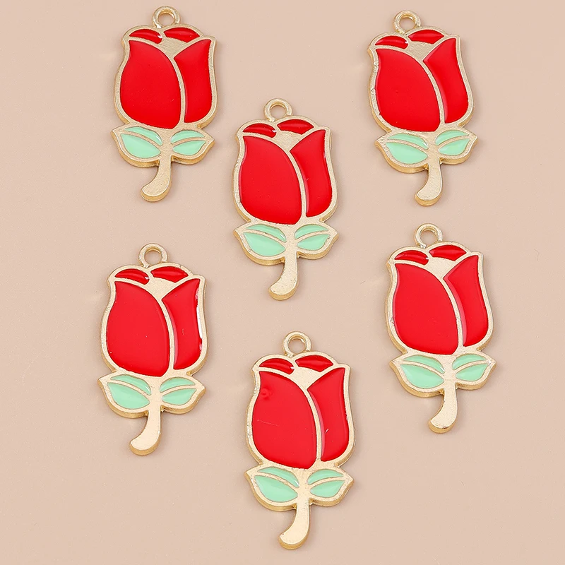 20pcs 15x30mm Cute Enamel Rose Flower Charms Pendants for Making Drop Earrings Necklaces Bracelets DIY Crafts Jewelry Findings
20pcs 15x30mm Cute Enamel Rose Flower Charms Pendants for Making Drop Earrings Necklaces Bracelets DIY Crafts Jewelry Findings