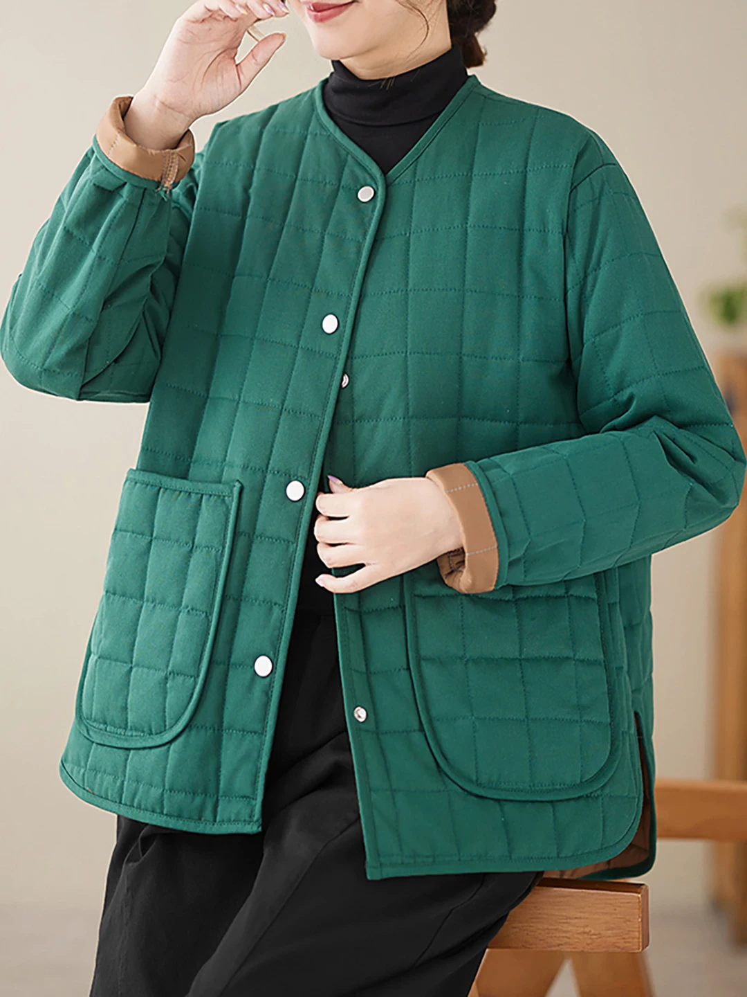 Retro Loose Fit Warm Cotton Jaet Women's Autumn Winter Versatile V-Ne Long Sve Large ket Casual Cotton Coat
Retro Loose Fit Warm Cotton Jaet Women's Autumn Winter Versatile V-Ne Long Sve Large ket Casual Cotton Coat