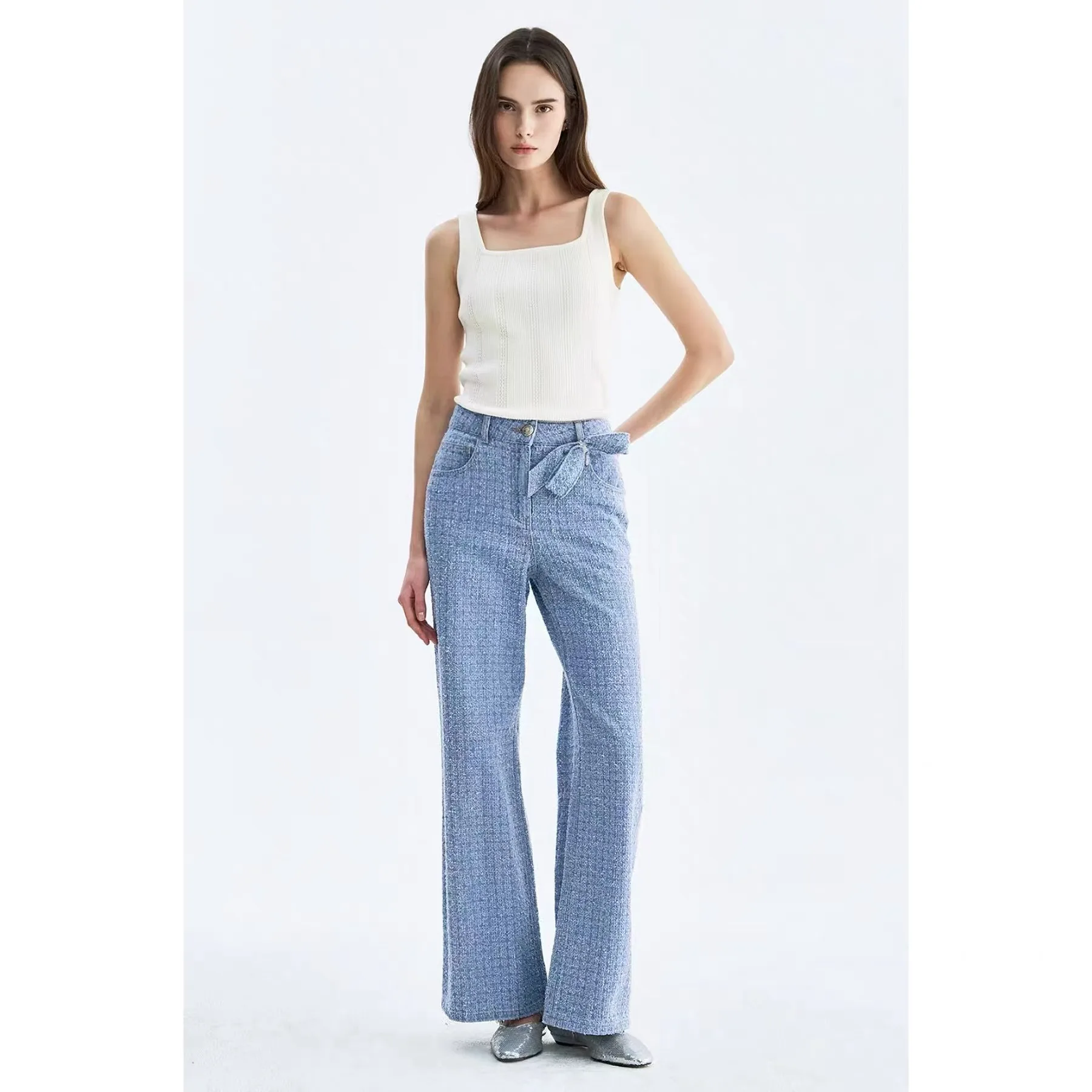 High Waist Straight Leg JeansOBZ26 Spring Versatile Slim Fit Detachable Knot Decoration Women's High Quality Denim
High Waist Straight Leg JeansOBZ26 Spring Versatile Slim Fit Detachable Knot Decoration Women's High Quality Denim