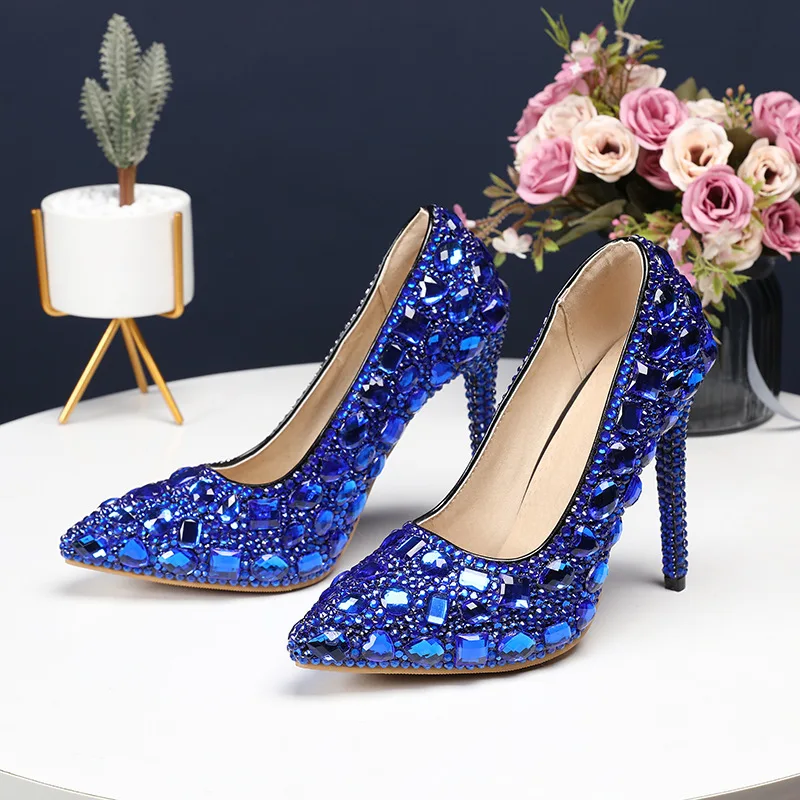 Color diamond shoes women's thin heel super high heel color diamond pattern pointed single shoes 32-47
Color diamond shoes women's thin heel super high heel color diamond pattern pointed single shoes 32-47
