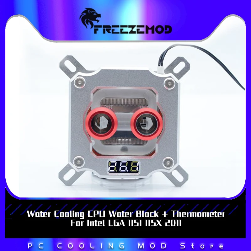 FREEZEMOD водяной охлаждающий блок процессора + термометр для процессора Intel LGA 1151 115X 2011, жидкостный охладитель, UPR-2018
FREEZEMOD водяной охлаждающий блок процессора + термометр для процессора Intel LGA 1151 115X 2011, жидкостный охладитель, UPR-2018