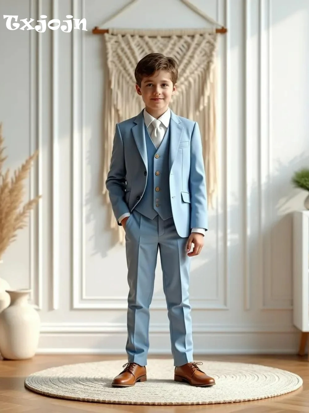 Sky Blue Boys Tuxedo 3 Pieces Jacket Vest Pants Wedding Birthday Party Wear Fast Ship Kids Suit Set For Formal Occasion in Stock
Sky Blue Boys Tuxedo 3 Pieces Jacket Vest Pants Wedding Birthday Party Wear Fast Ship Kids Suit Set For Formal Occasion in Stock