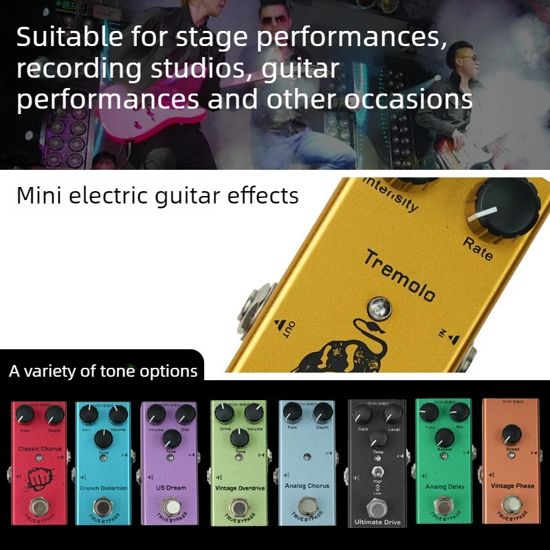 1PC Guitar Effect Pedal Distortion Overload Delay Tremolo Single Block Effects Pedal for Electric Guitar and Bass
1PC Guitar Effect Pedal Distortion Overload Delay Tremolo Single Block Effects Pedal for Electric Guitar and Bass