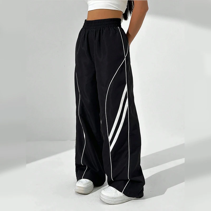 Европейские и американские мужские и женские полосатые брюки с принтом, широкие брюки, длинные брюки, спортивный уличный стиль Harajuku
Европейские и американские мужские и женские полосатые брюки с принтом, широкие брюки, длинные брюки, спортивный уличный стиль Harajuku